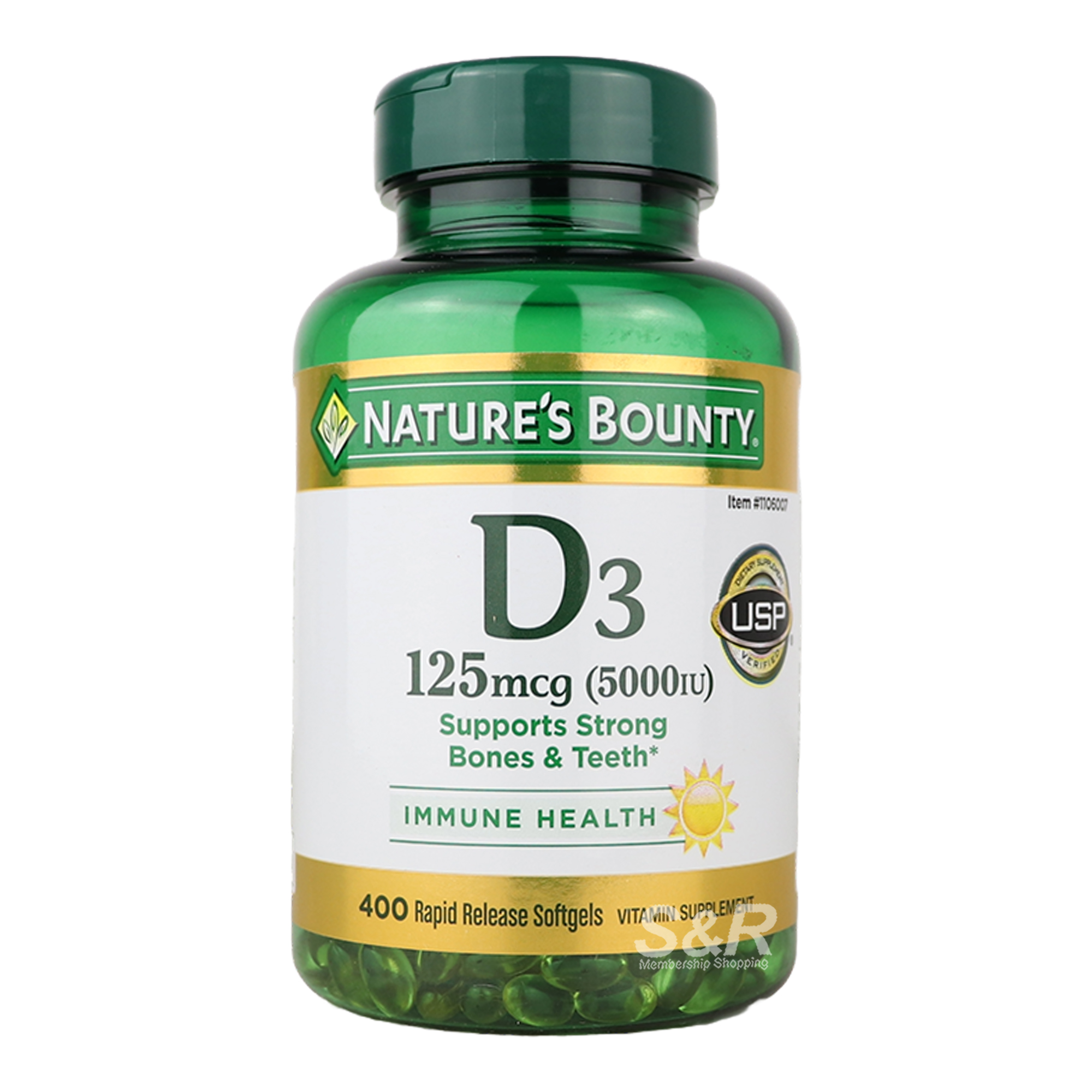 Nature's Bounty D3 125mcg (5000IU) 400 Softgels